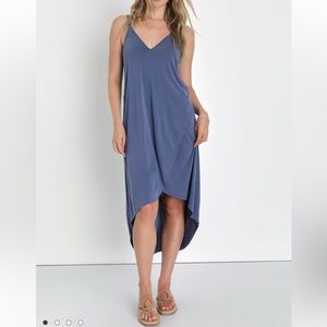 Mood and Melody Washed Blue High-Low Dress by Lush size L